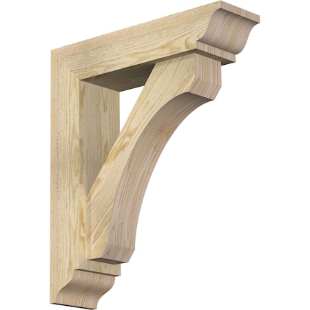 Ekena Millwork Legacy Traditional Rough Sawn Bracket w/ Offset Brace, Douglas Fir, 6"W x 22"D x 26"H BKT0604X22X26LEC01RDF